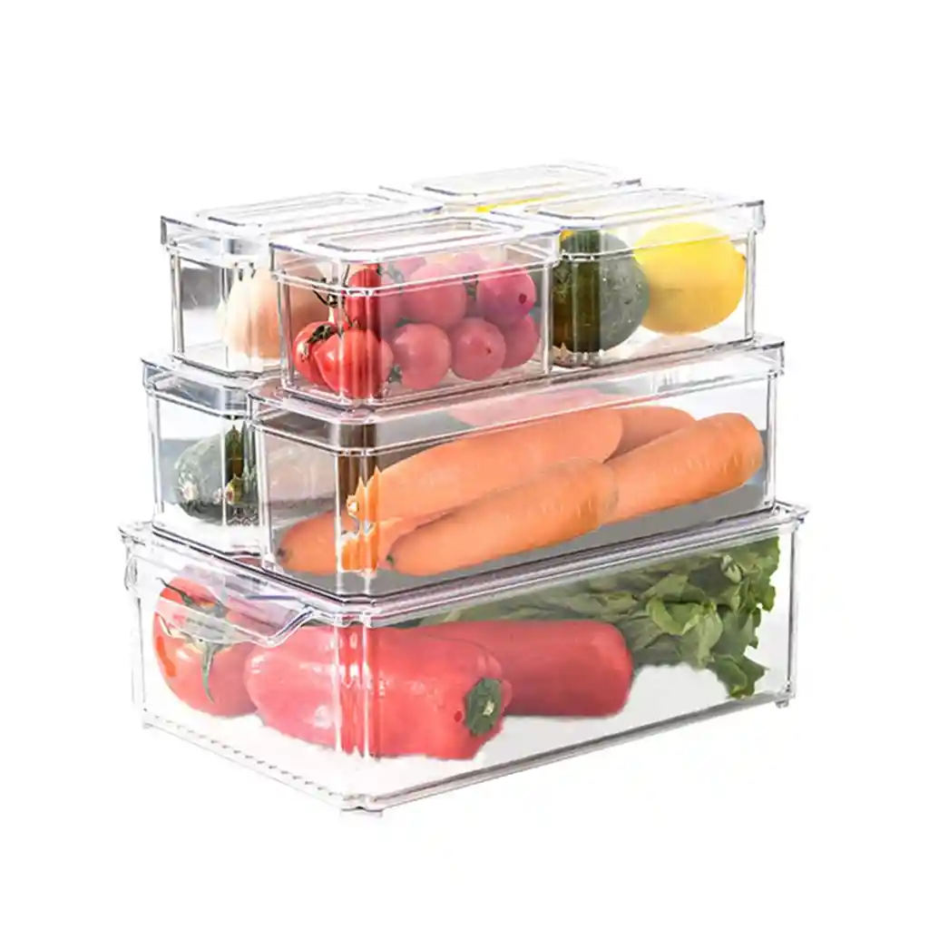 Organizador Nevera Cocina Set 7 Contenedores Con Tapa