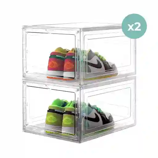 Caja Organizadora De Zapatos Set X2 Casatua Apilable Premium
