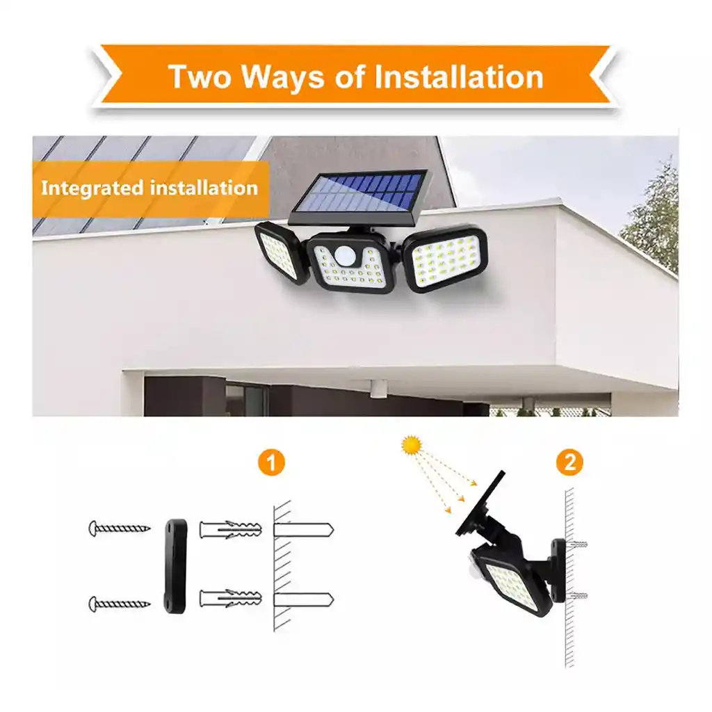 Luces Led Solares Para Exteriores Con Cabezal Ajustable