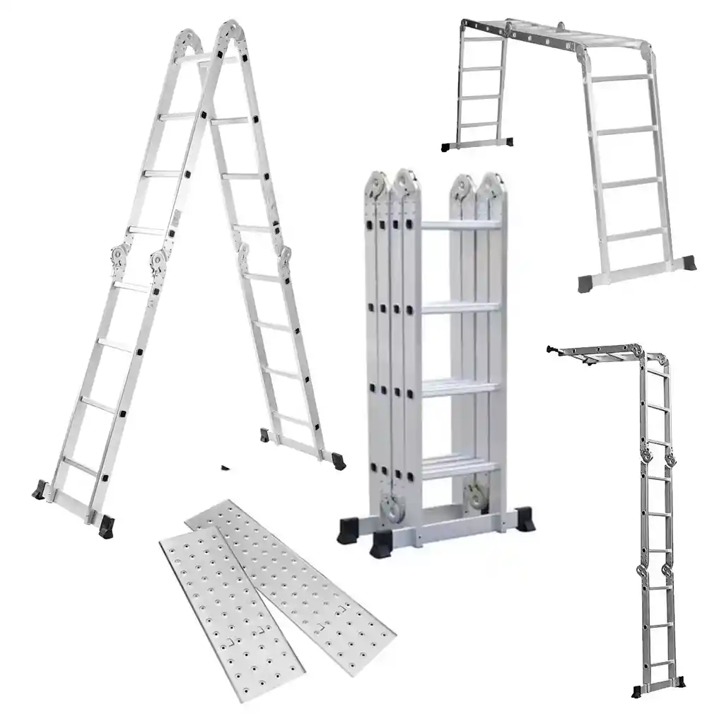 Escalera Multiposiciones De Aluminio 4.5m 16 Pasos Plegable