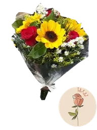 Bouquet De Rosas Y Girasoles