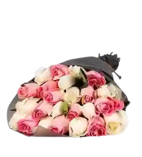 Rosas Rosadas Y Blanca Tonos Delicado
