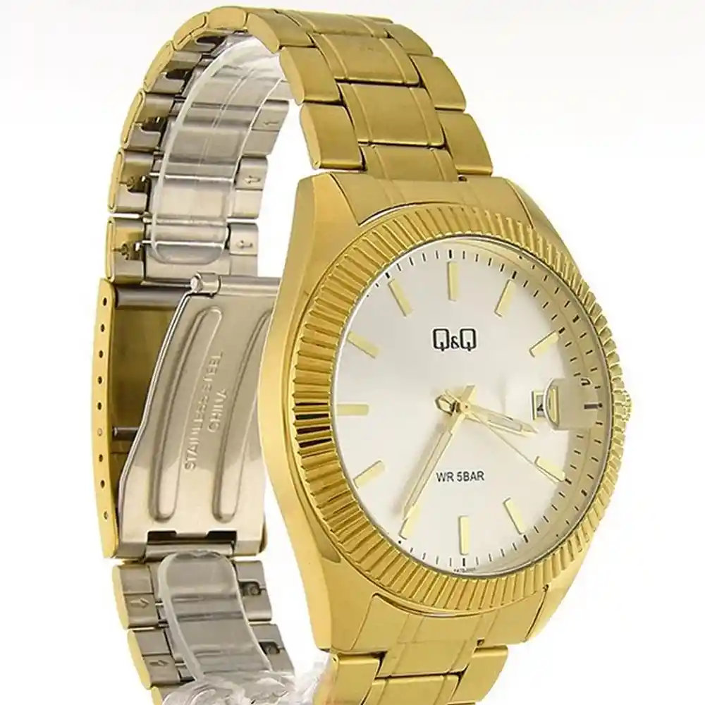 Reloj Para Hombre Qq A476 A476j001y Dorado + Estuche