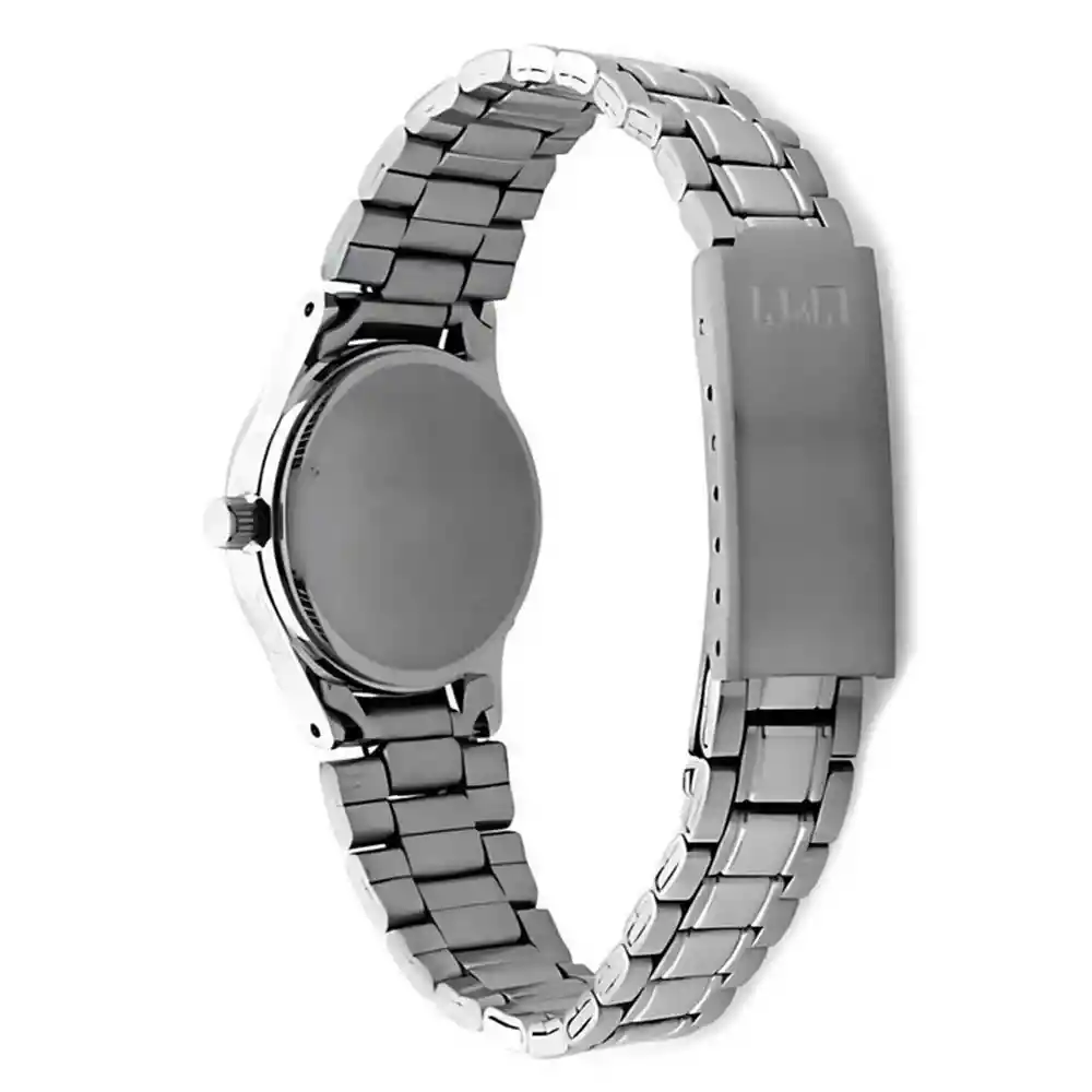 Reloj Qq Qyq Bb13-201y Mujer Dam Calendario Acero + Estuche
