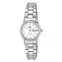 Reloj Qq Qyq Bb13-201y Mujer Dam Calendario Acero + Estuche