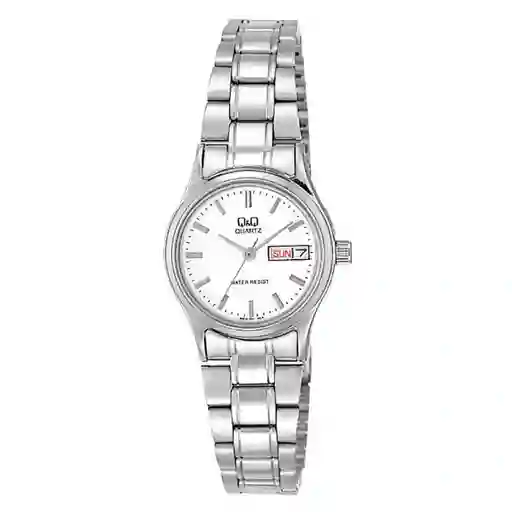 Reloj Qq Qyq Bb13-201y Mujer Dam Calendario Acero + Estuche