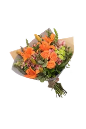 Lirios Y Rosas Naranjas Ocaso