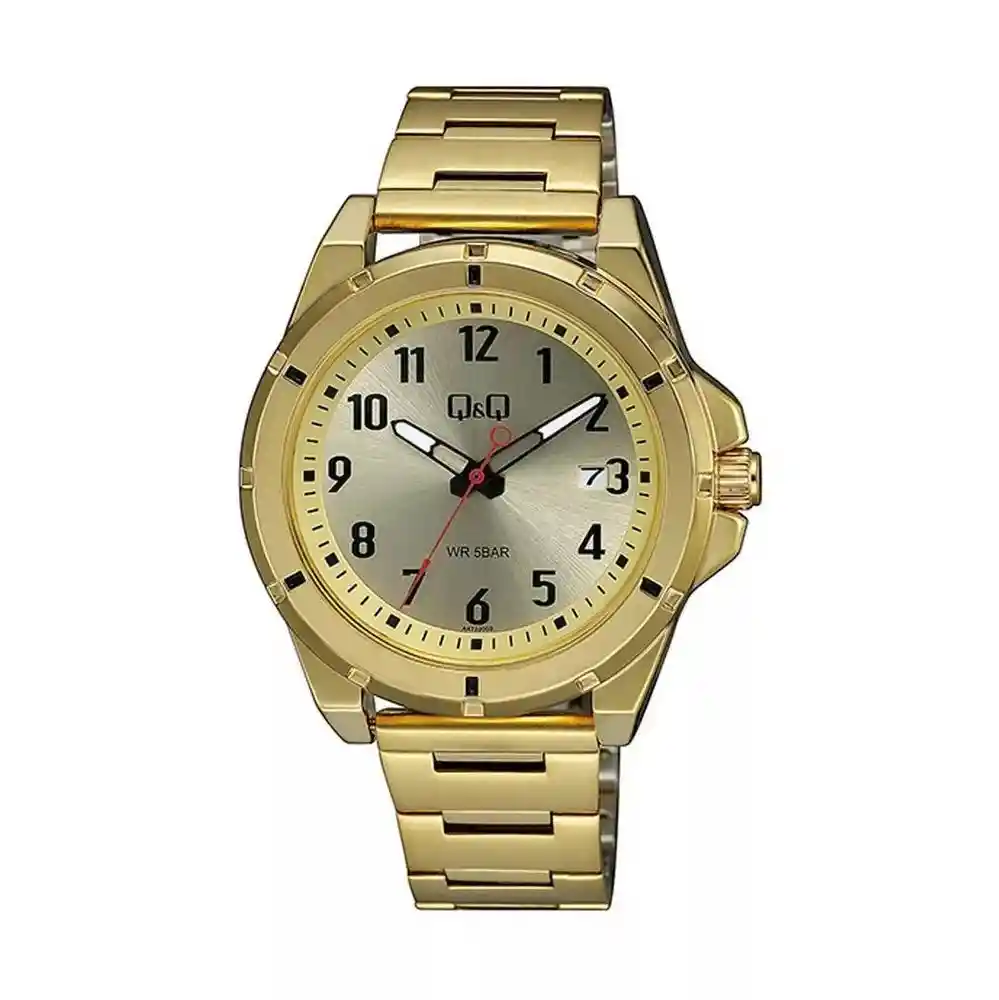 Reloj Para Hombre Qq A472j003y Dorado + Estuche