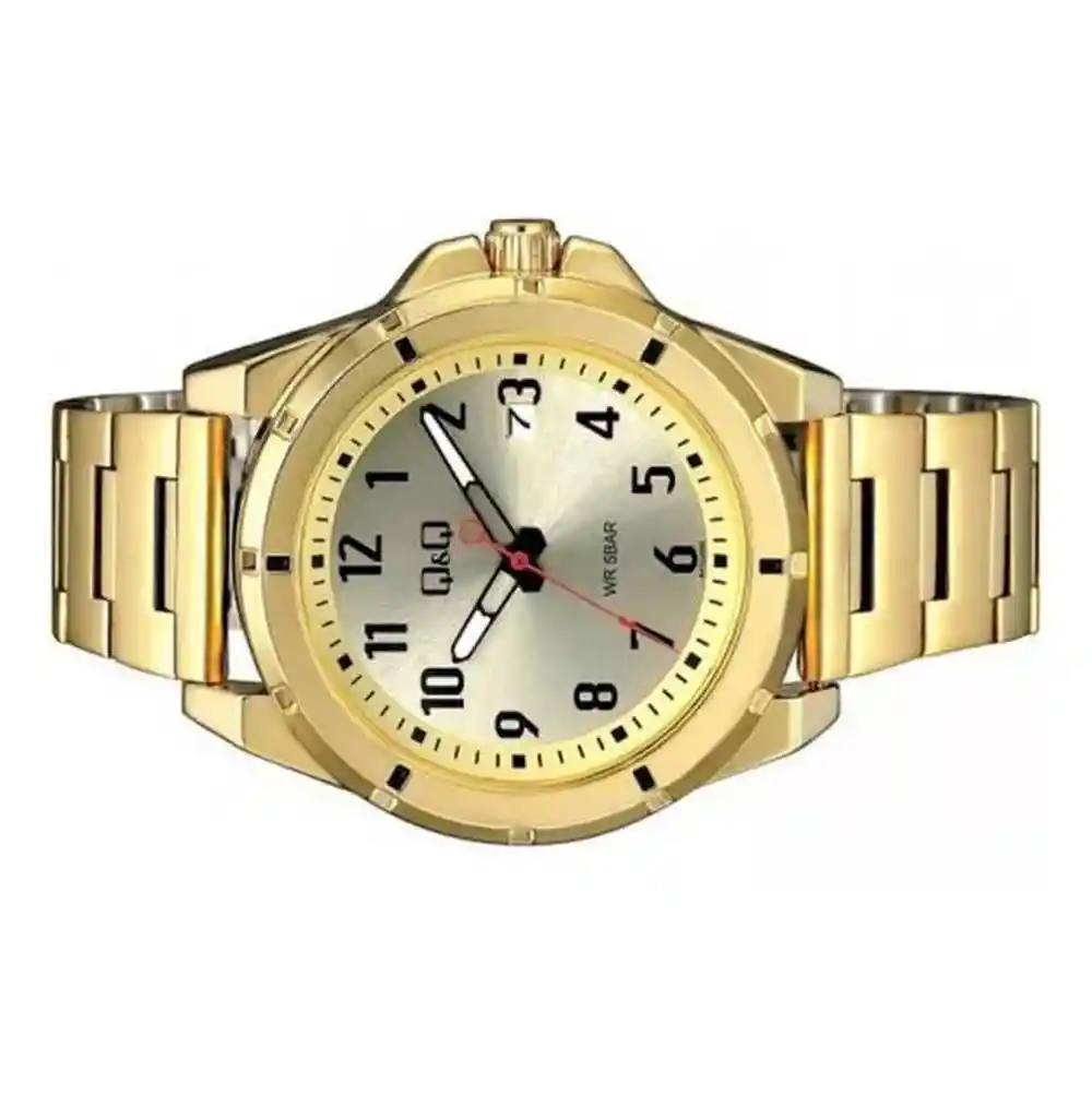 Reloj Para Hombre Qq A472j003y Dorado + Estuche