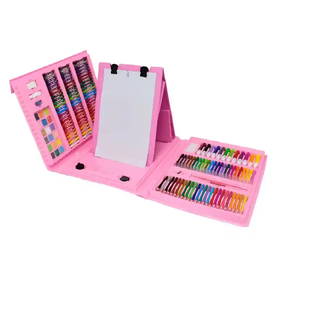 Set De Arte Para Niños Maleta 208 Piezas Color Rosado
