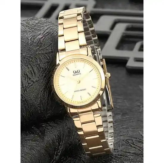 Reloj Qyq Qa39j010y Dama Dorado Original + Estuche