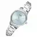 Reloj Qyq Mujer Acero Pulsera Azul Q969j222y + Plateado