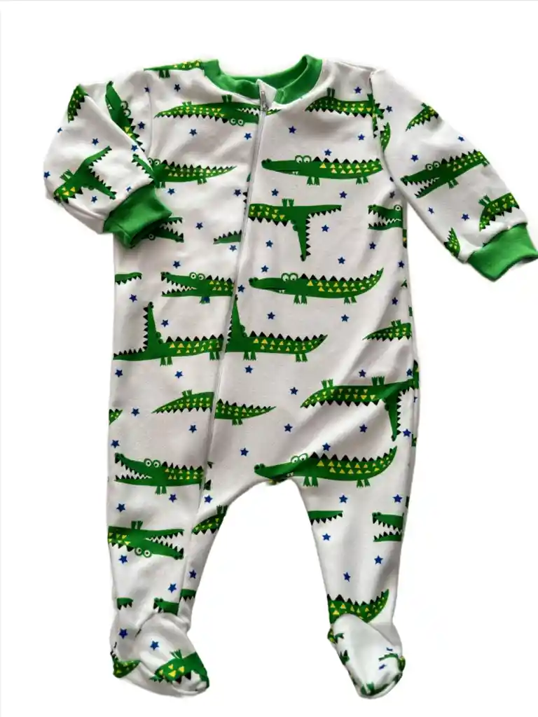 Pijama Fleece Bebe Enteriza Cocodrilos Talla 3 Meses Y 6 Meses