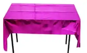 Mantel De Mesa Metalizado Para Fiestas - 137*183cm Fucsia