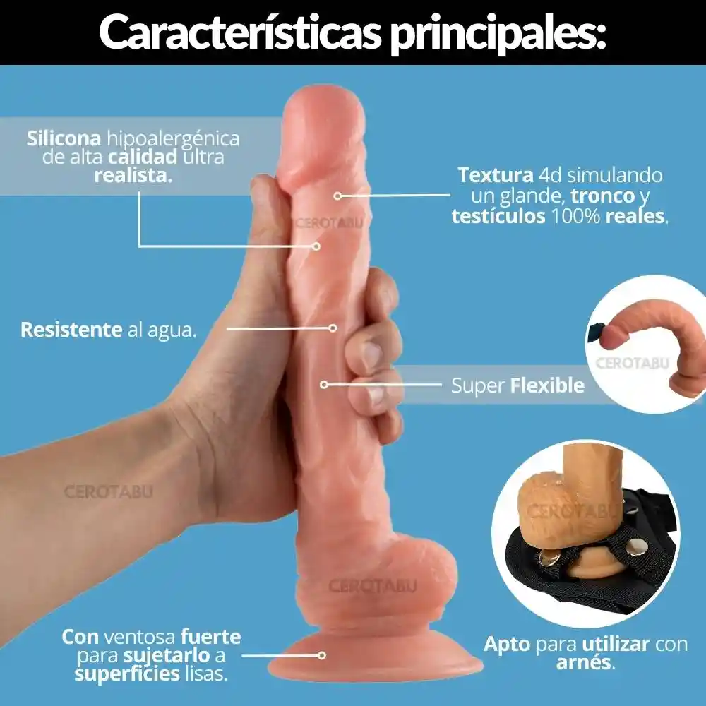 Dildo Consolador Realista 24 Cm Jiraff Juguete Sexual