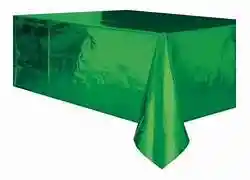Mantel De Mesa Metalizado Para Fiestas - 137*183cm Verde