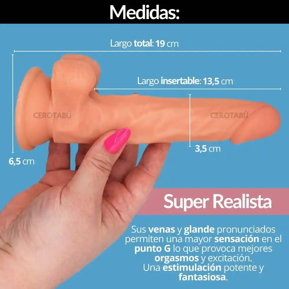 Dildo Super Realista Texturizado Benito Juguete Sexual