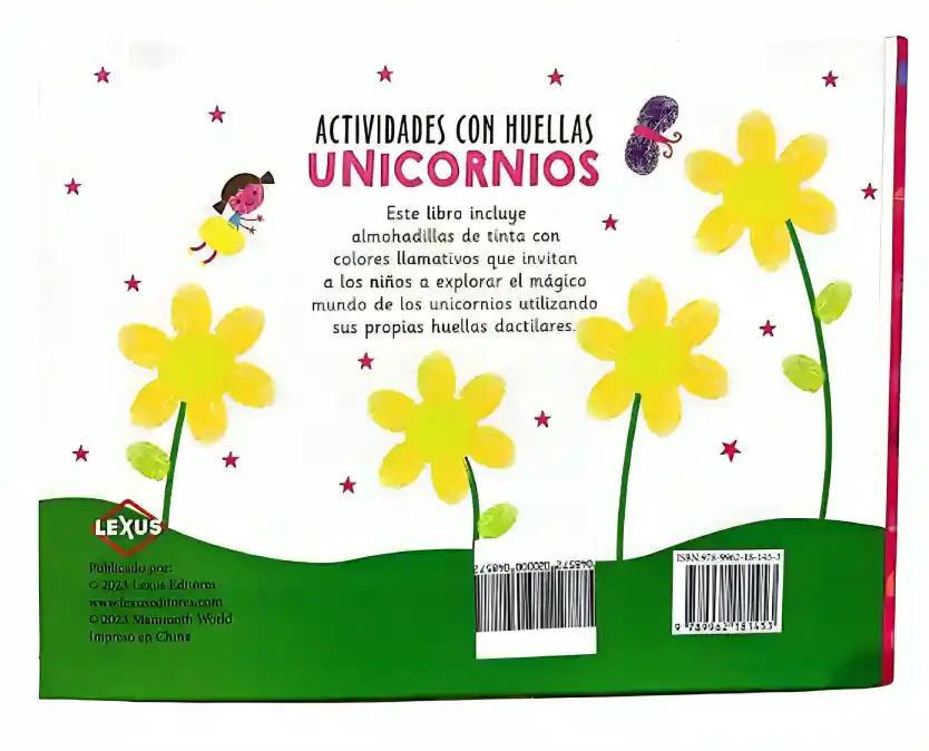 Libro Didáctico Actividades Con Huellitas Unicornios Niñas