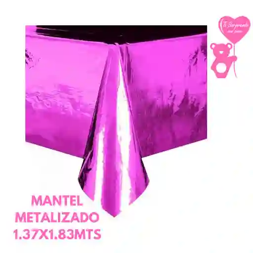 Mantel Fucsia Metalizado Para Fiesta