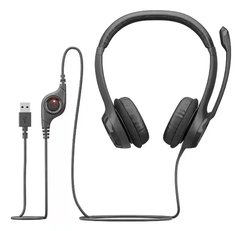 Logitech Audífonos Diadema Con Micrófono Usb Headset H390 Comoda Aisla Ruido