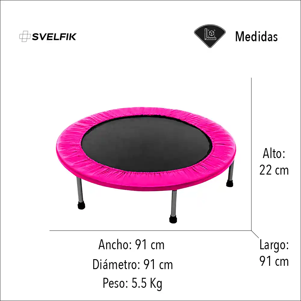 Trampolín Para Ejercicio Color Rosa