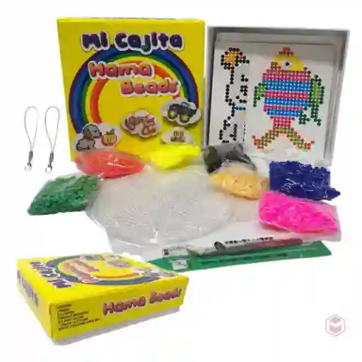 Set Hama Beads Midi 7 Colores Perler + Placa Papel Pinza