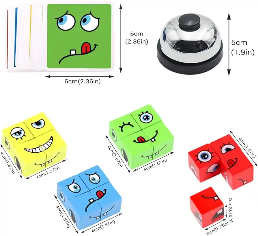 Cambia La Cara Cubos Juego De Mesa Didáctico, Cubos Cambia Rostros