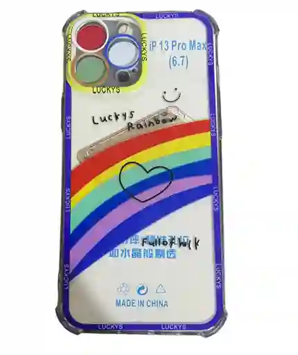 Funda Case Transparente Estampada Arcoiris Para Iphone 13 Pro Max