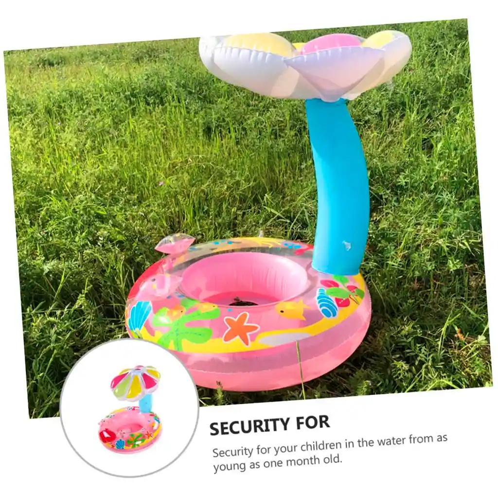 Flotador Inflable Techo Sombrilla Niños Para Bebé Piscina (niña)