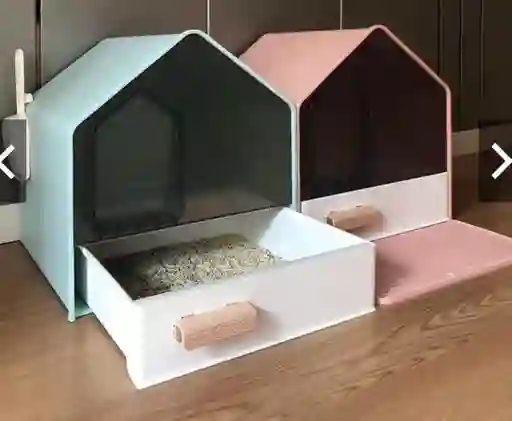 Arenera Para Gato Casa Meow Con Bandeja Plegable Y Pala