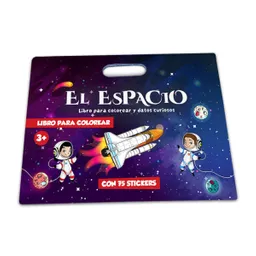 Libro Para Colorear El Espacio Con Datos Curiosos Y 75 Stickers