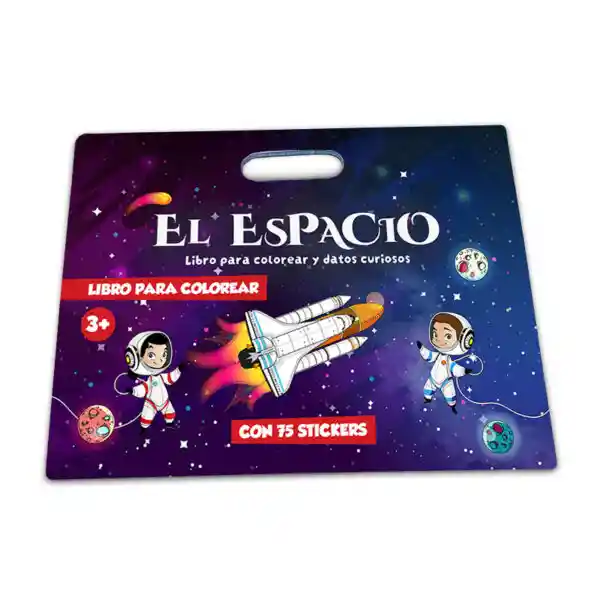 Libro Para Colorear El Espacio Con Datos Curiosos Y 75 Stickers