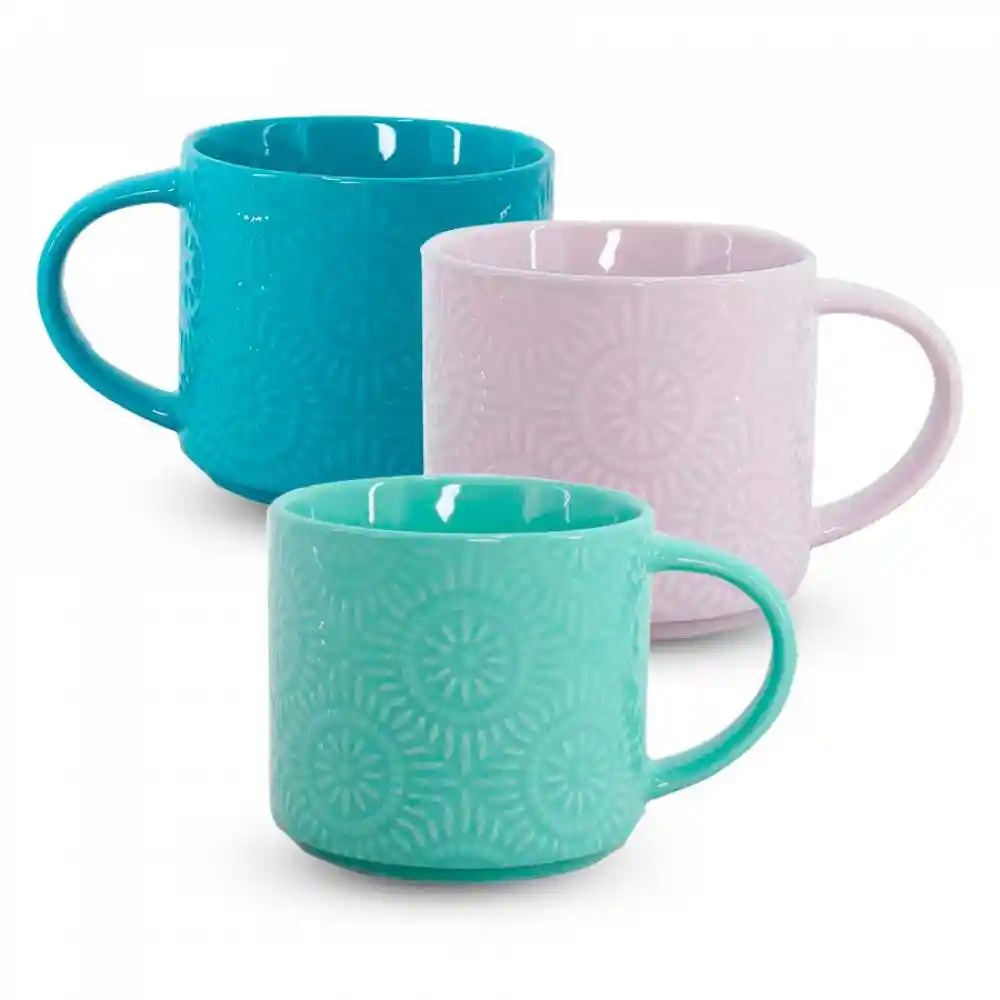 Mug Taza Expressions Set X3 260 Ml Porcelana