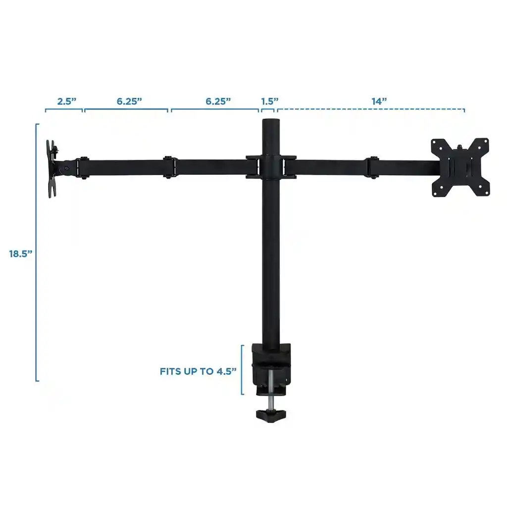 Soporte De Brazo Doble Para 2 Monitores Con Giro