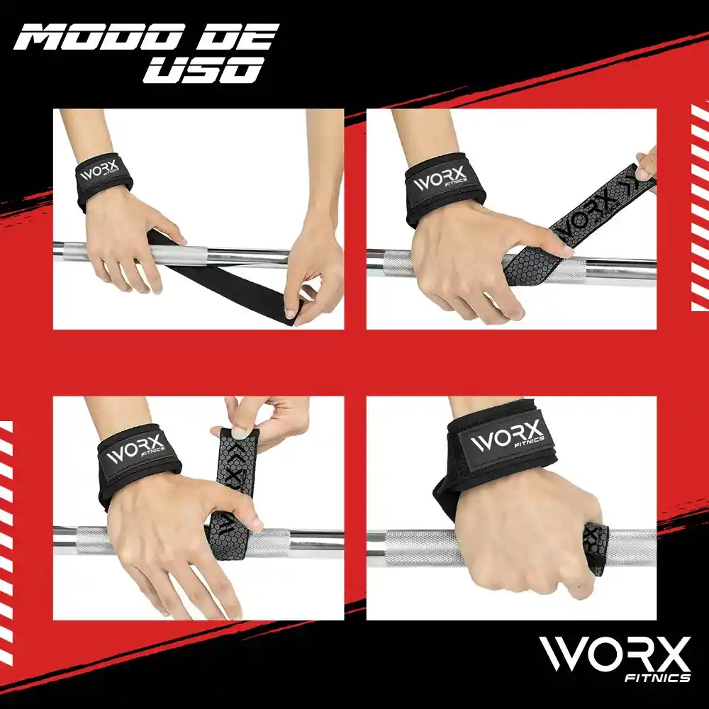 Straps Correas Levantamiento Pesas Worx Gym Gimnasio Set X2