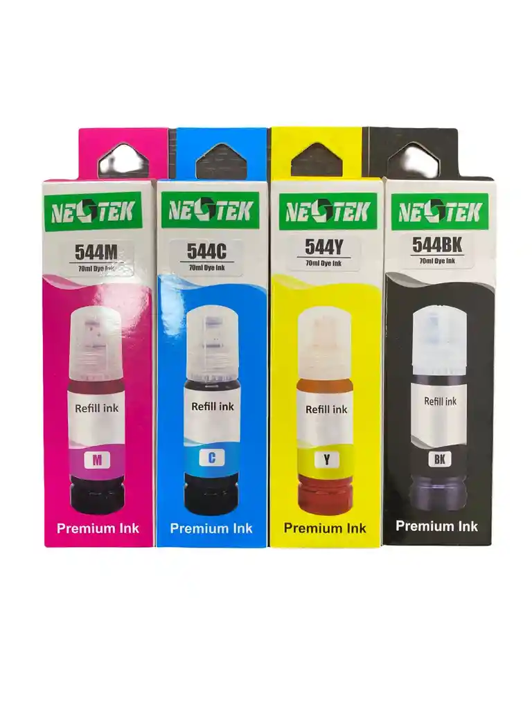 Kit X4 Tinta 544 70ml Para Impresora Epson De Recarga Continua