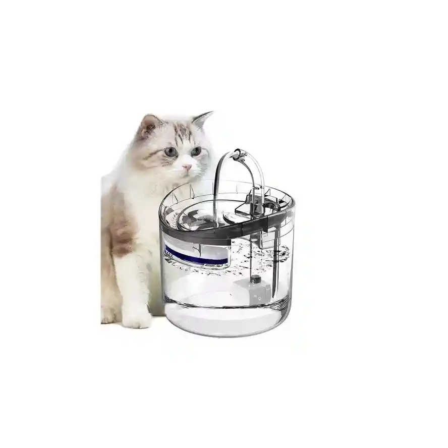 Fuente De Agua Para Mascotas Gatos Silencioso Automatico Color Transparente Oscuro