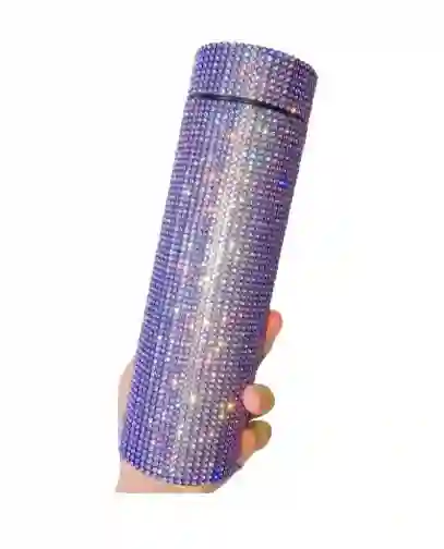 Termo Con Diamantes De Color Morado Acero Inoxidable Botella Inteligente Temperatura Pantalla Led Vaso Ostenso, Regalo, Decoracion, Cumpleaños