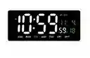 Reloj Led Digital De Pared Rectangular Color Negro Con Calendario, Fecha Y Temperatura Decoracion, Regalo, Hogar