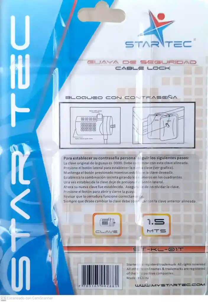 Guaya De Seguridad Portátil