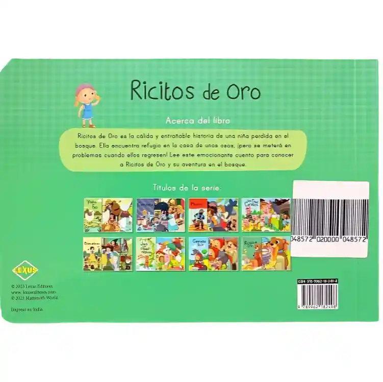 Libro Infantil Cuento Ricitos De Oro Troquelado Niño Niñas