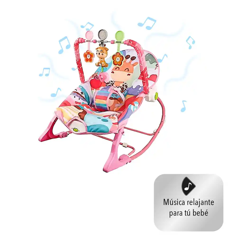 Silla Mecedora Para Bebé Color Rosa Diseño Jirafa