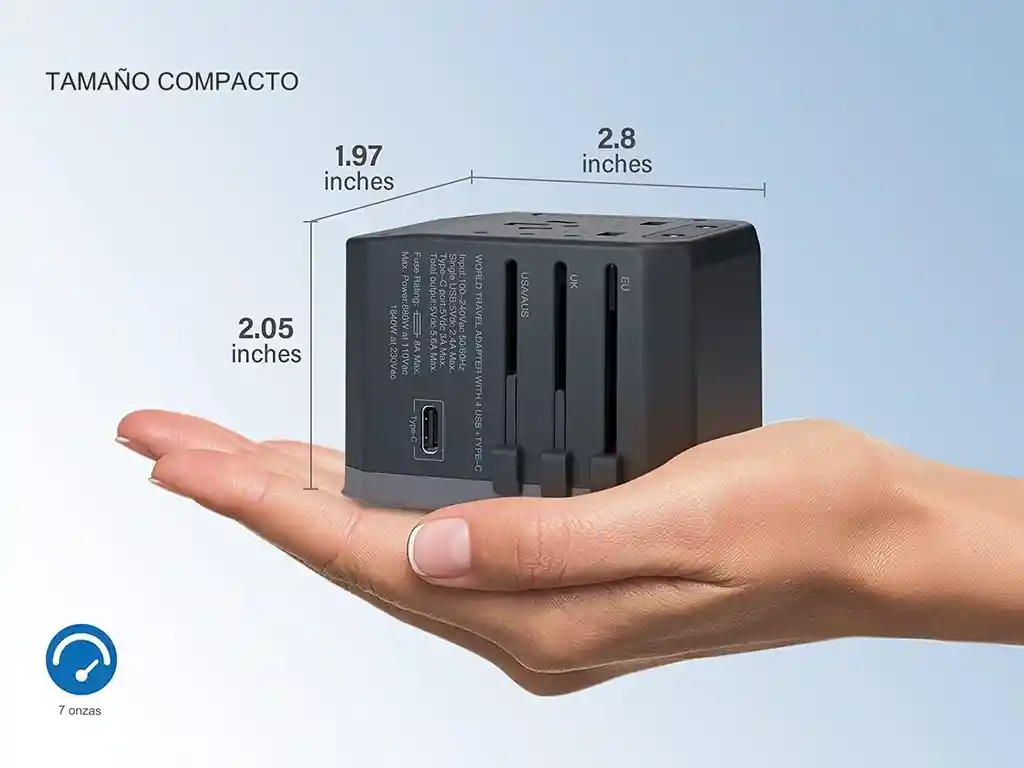 Adaptador De Viaje Universal Pd De 28 W Carga Rápida
