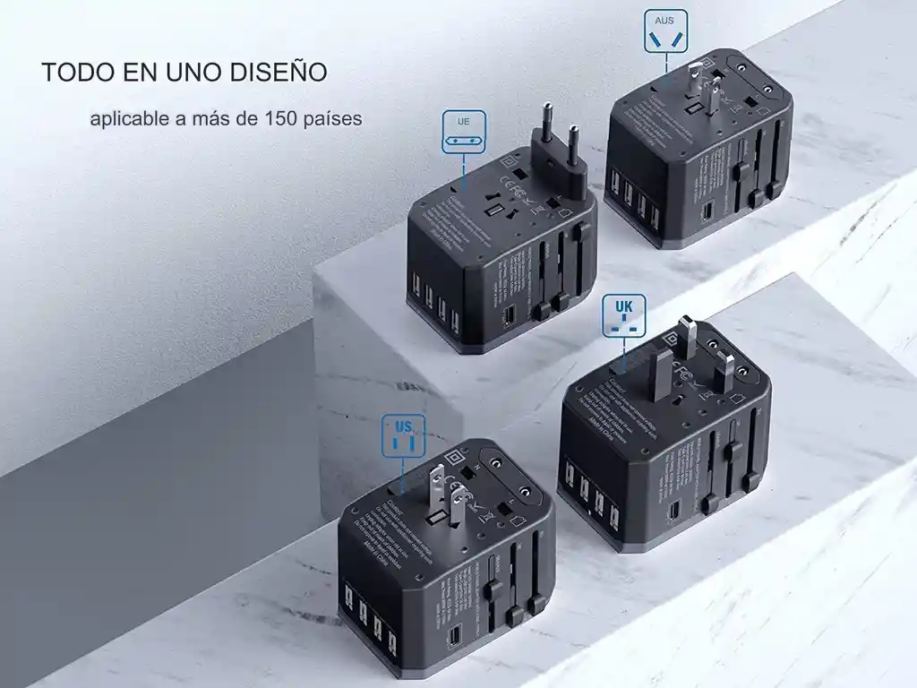 Adaptador De Viaje Universal Pd De 28 W Carga Rápida