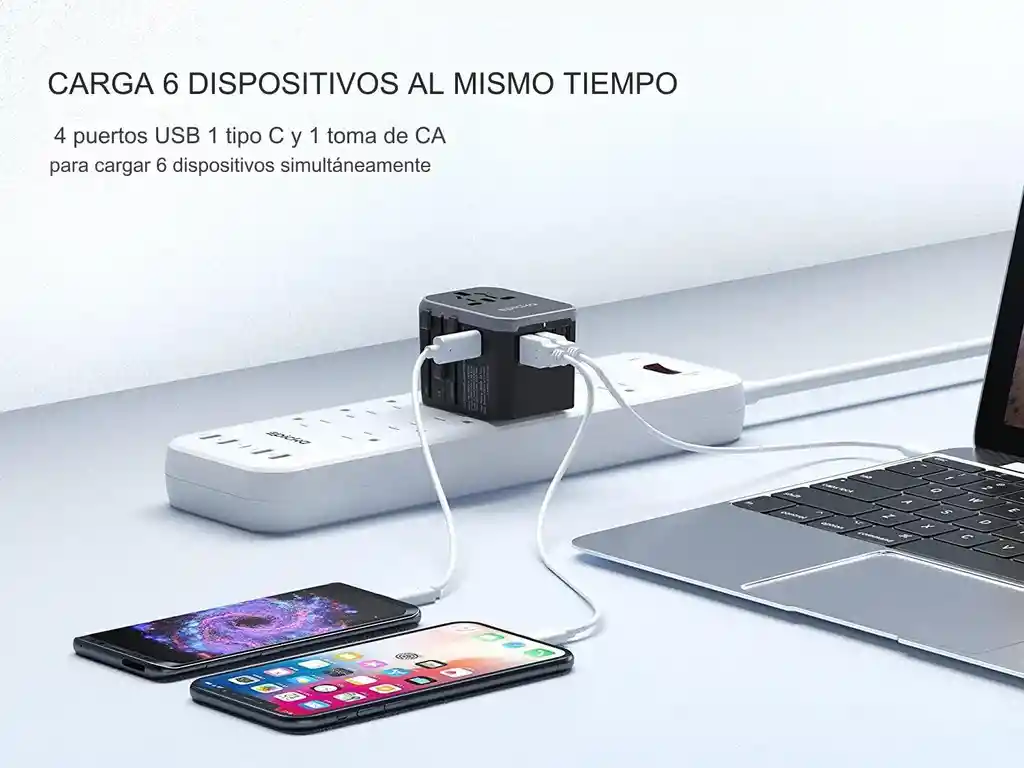 Adaptador De Viaje Universal Pd De 28 W Carga Rápida