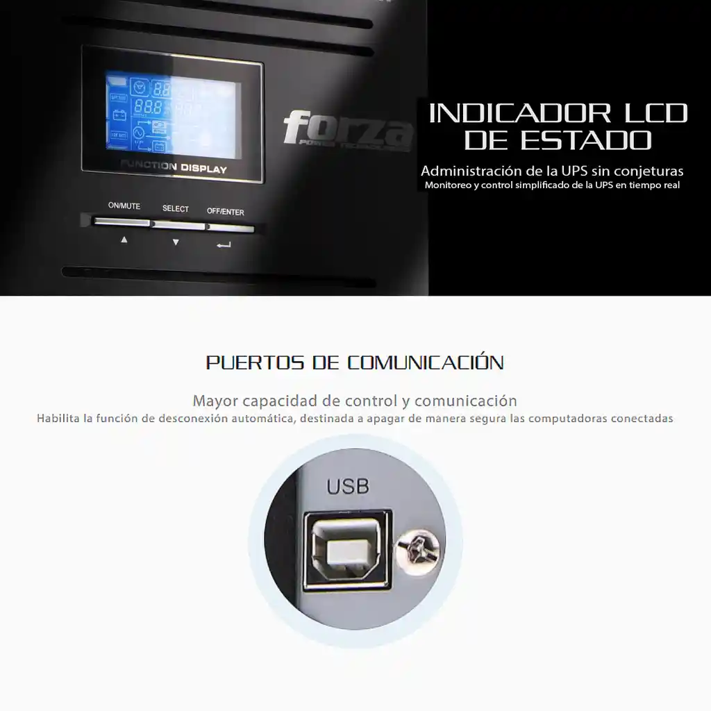 Ups Online 3kva Forza Atlas Fdc-103k, 3000va/3000w, 9 Tomas