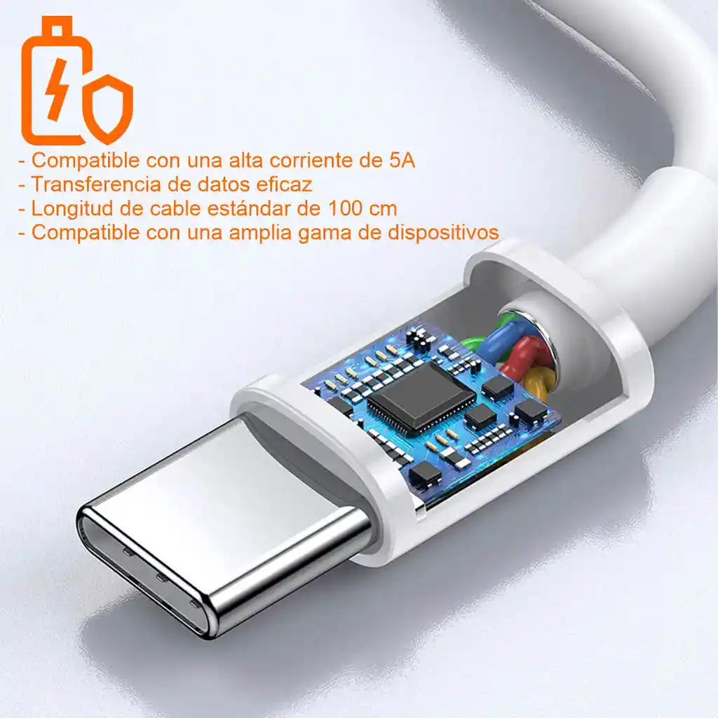 Xiaomi Cable De Carga Datos Tipo A Tipo C Blanco 1m