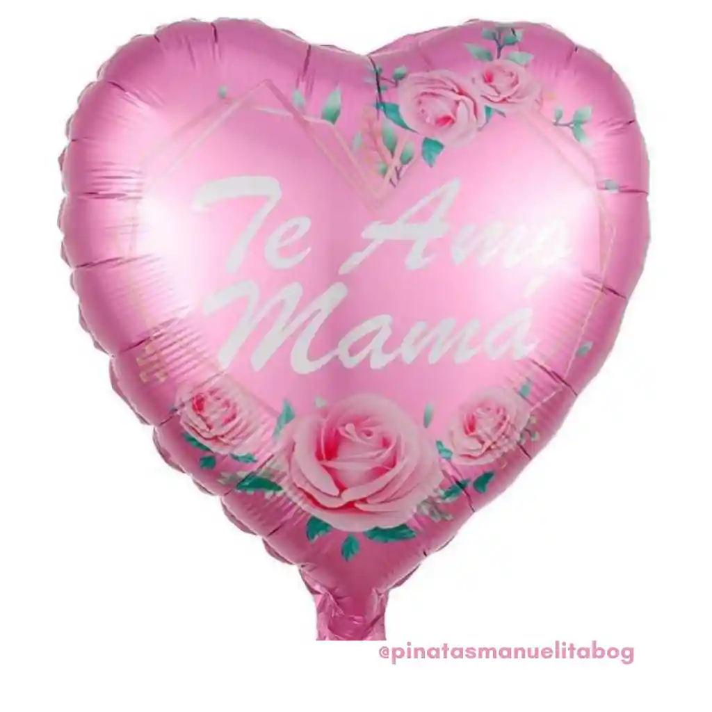 Globo Metalizado Corazon Te Amo Mama Inflado Con Helio