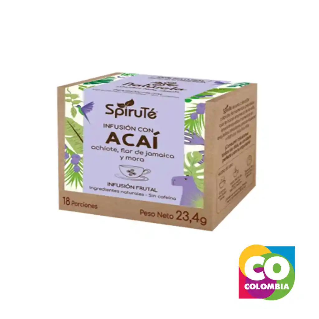 Infusión Spirute Acai Marca Naturela Embalaje De 1 Unidad Por 23,4gr