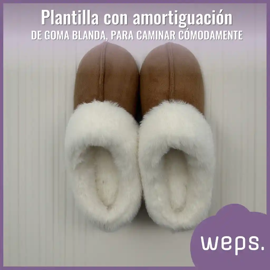 Pantuflas Termicas Tipo Felpa Antideslizantes Weps - Talla 36-37